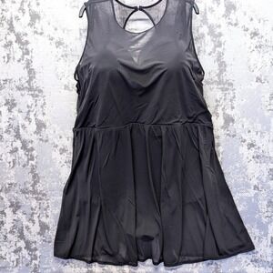 Torrid Black Mesh Keyhole Back Swimsuit & Swim Cover Up Plus Sz 6-D/DD Chest 48"